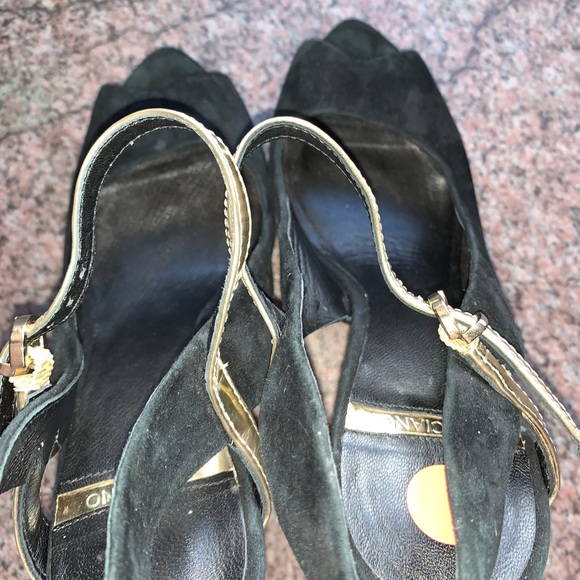 Marciano black suede open toe heels size 6 - Picture 10 of 14